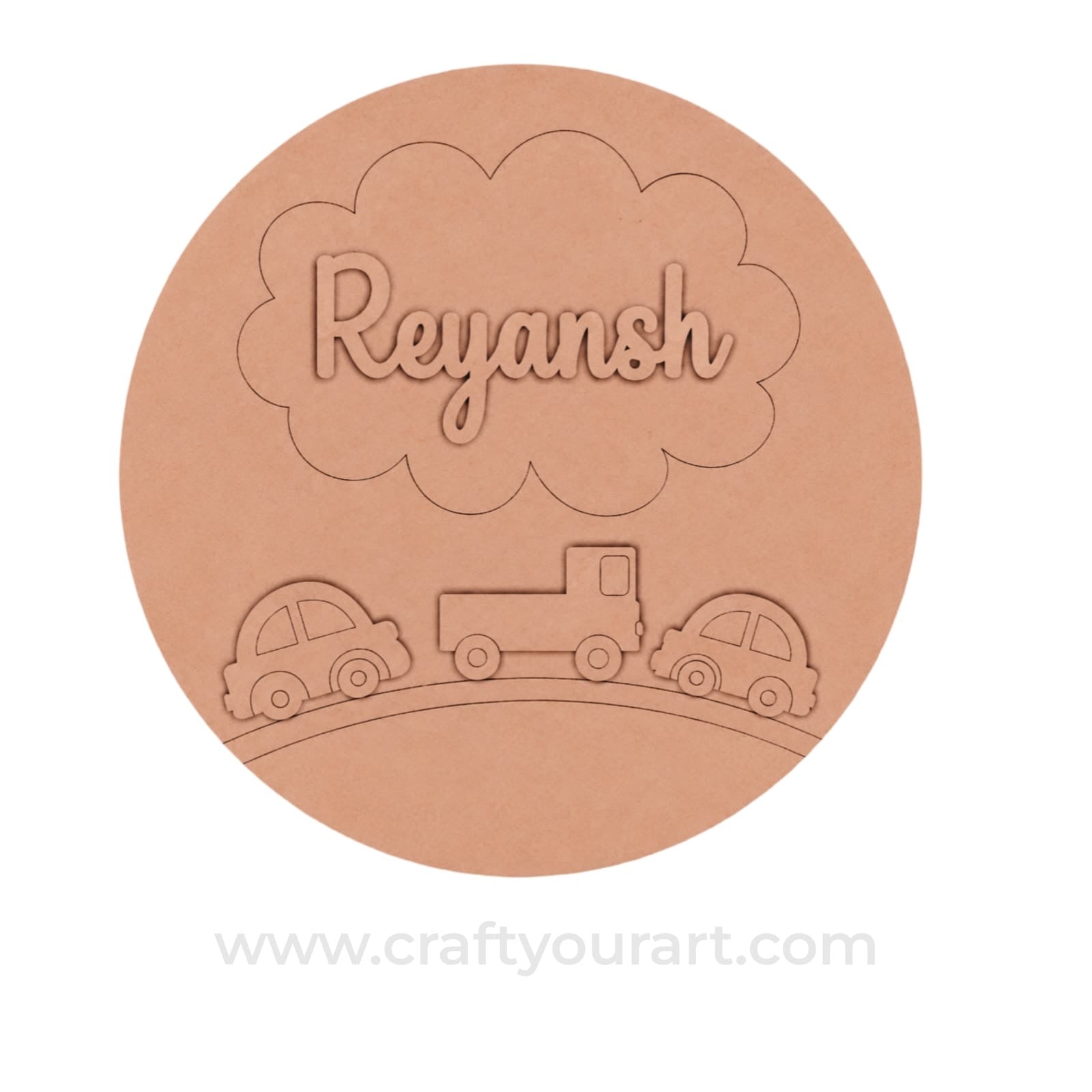 Vehicle car Theme Nameplate MDF Design 1