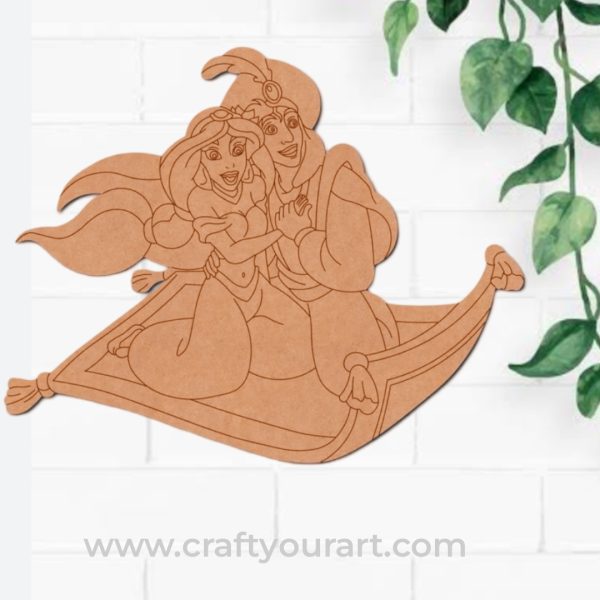 Aladdin And Jasmine On The Magic Carpet Pre Marked MDF Design 14