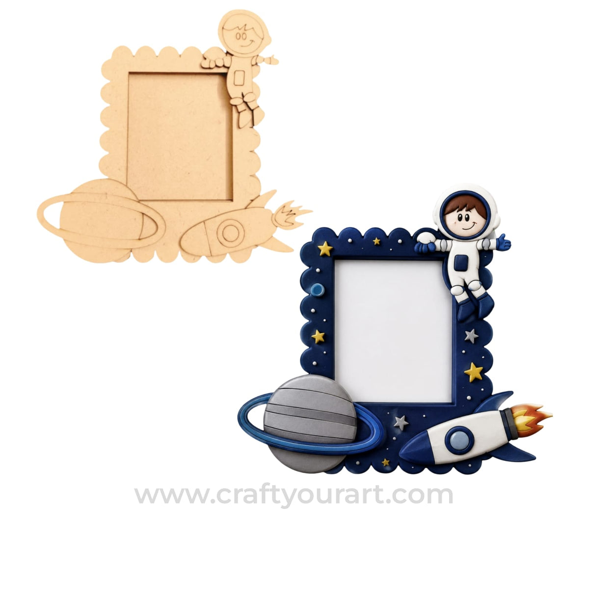 Astronaut Polaroid MDF frame Design 1