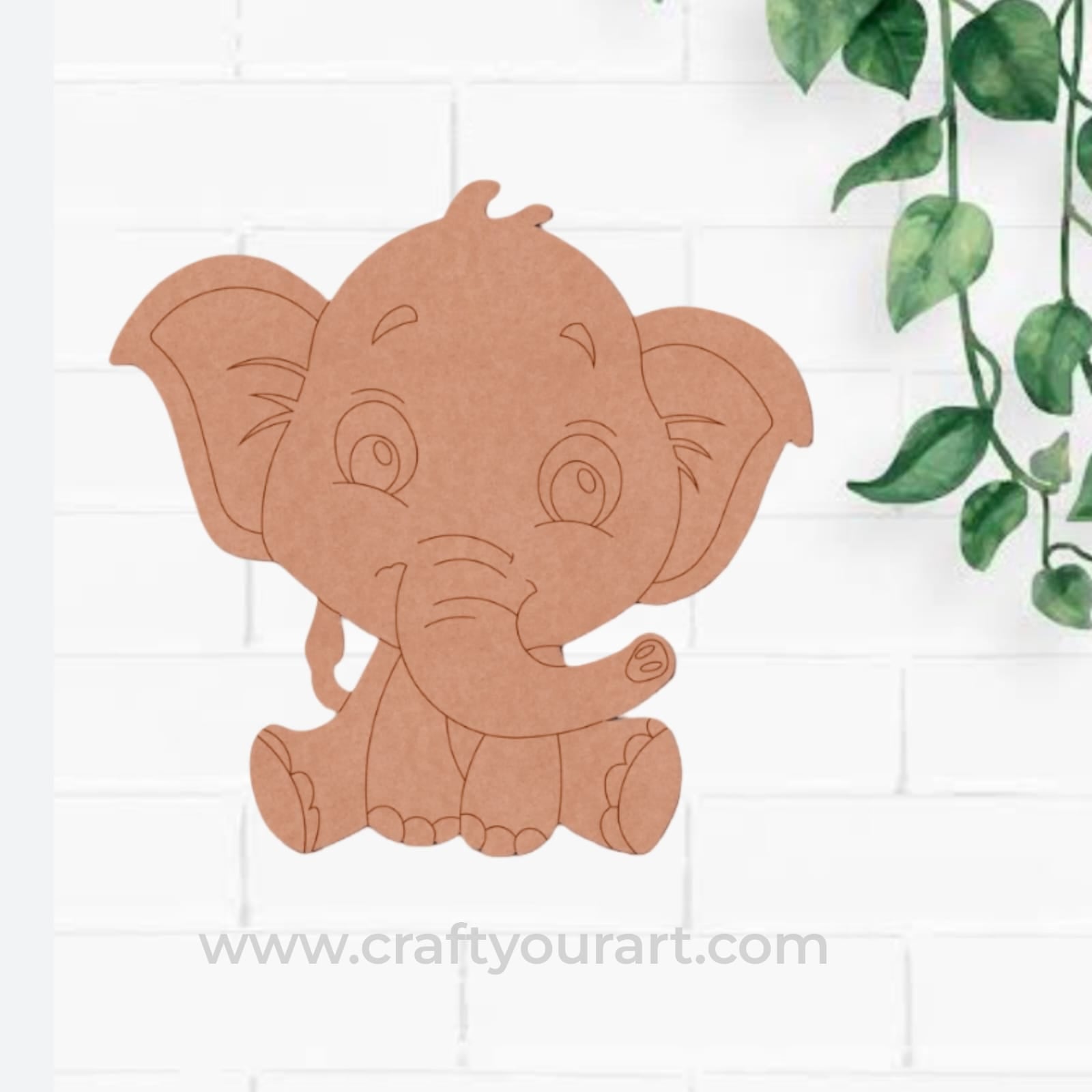 Baby Elephant Pre Marked MDF Design 1