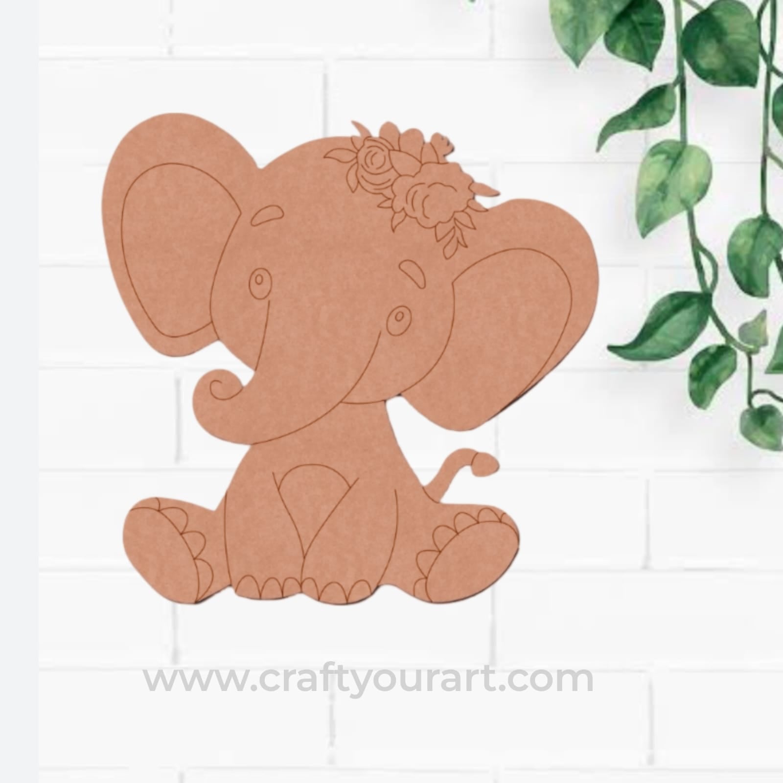 Baby Elephant Pre Marked MDF Design 2