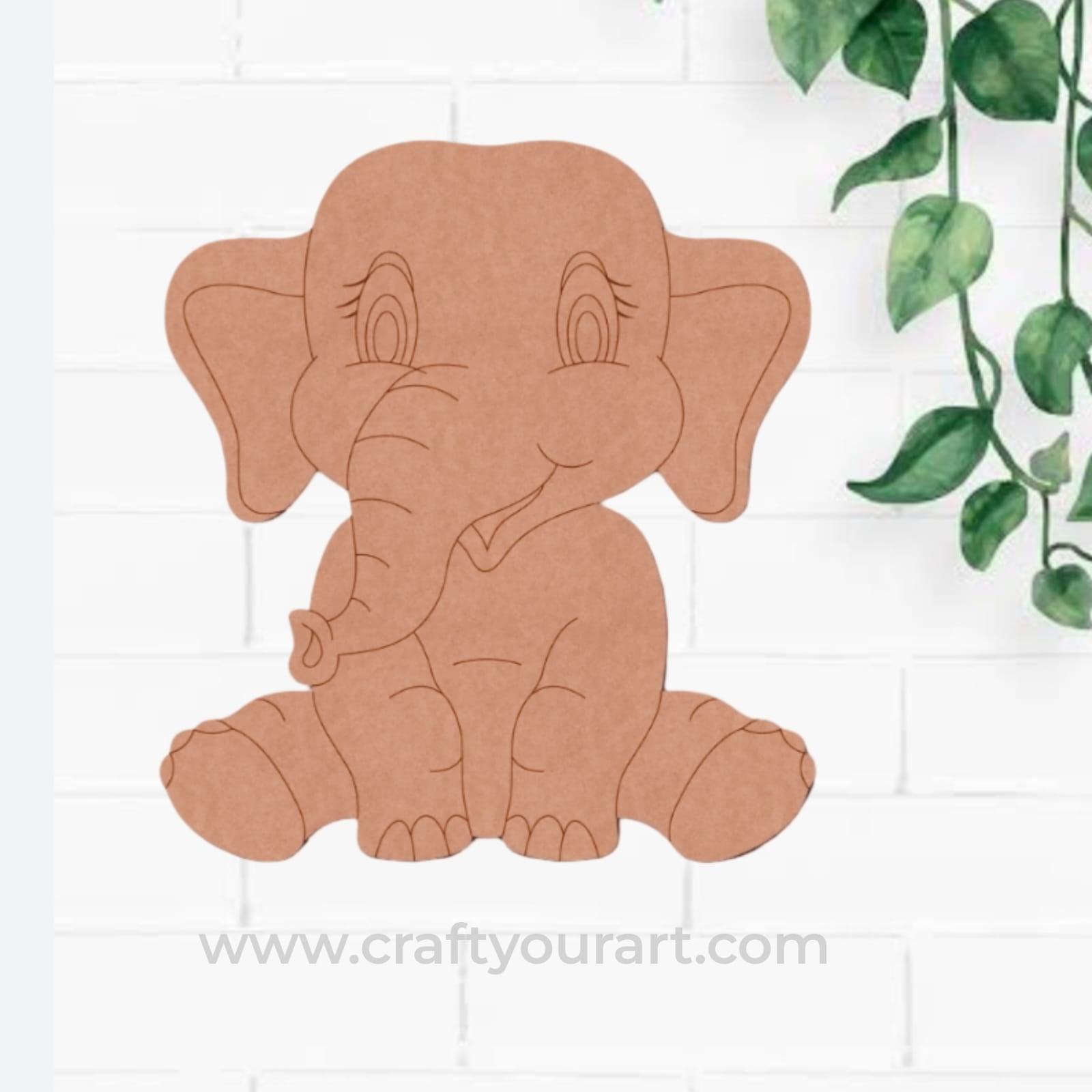 Baby Elephant Pre Marked MDF Design 3