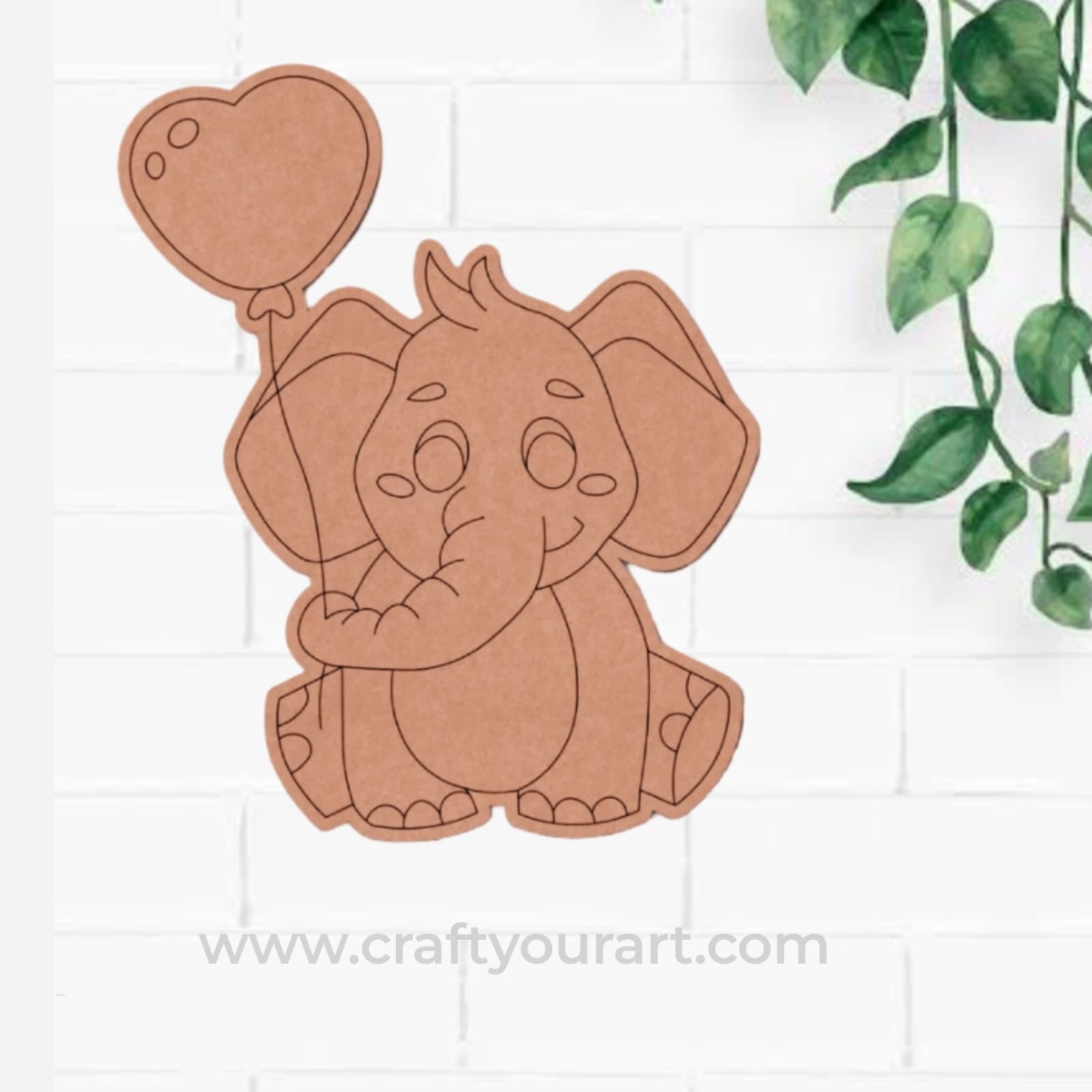 Baby Elephant Pre Marked MDF Design 4