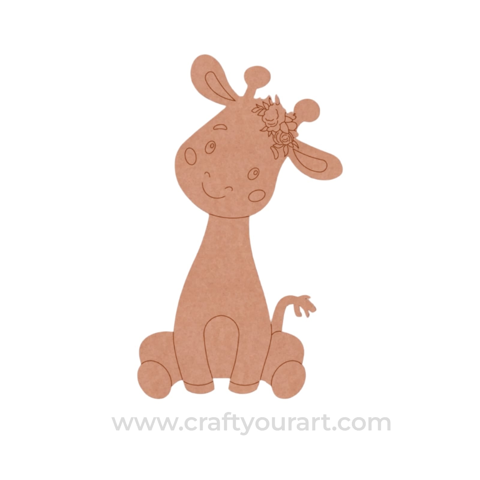 Baby Giraffe Pre Marked MDF Design 1