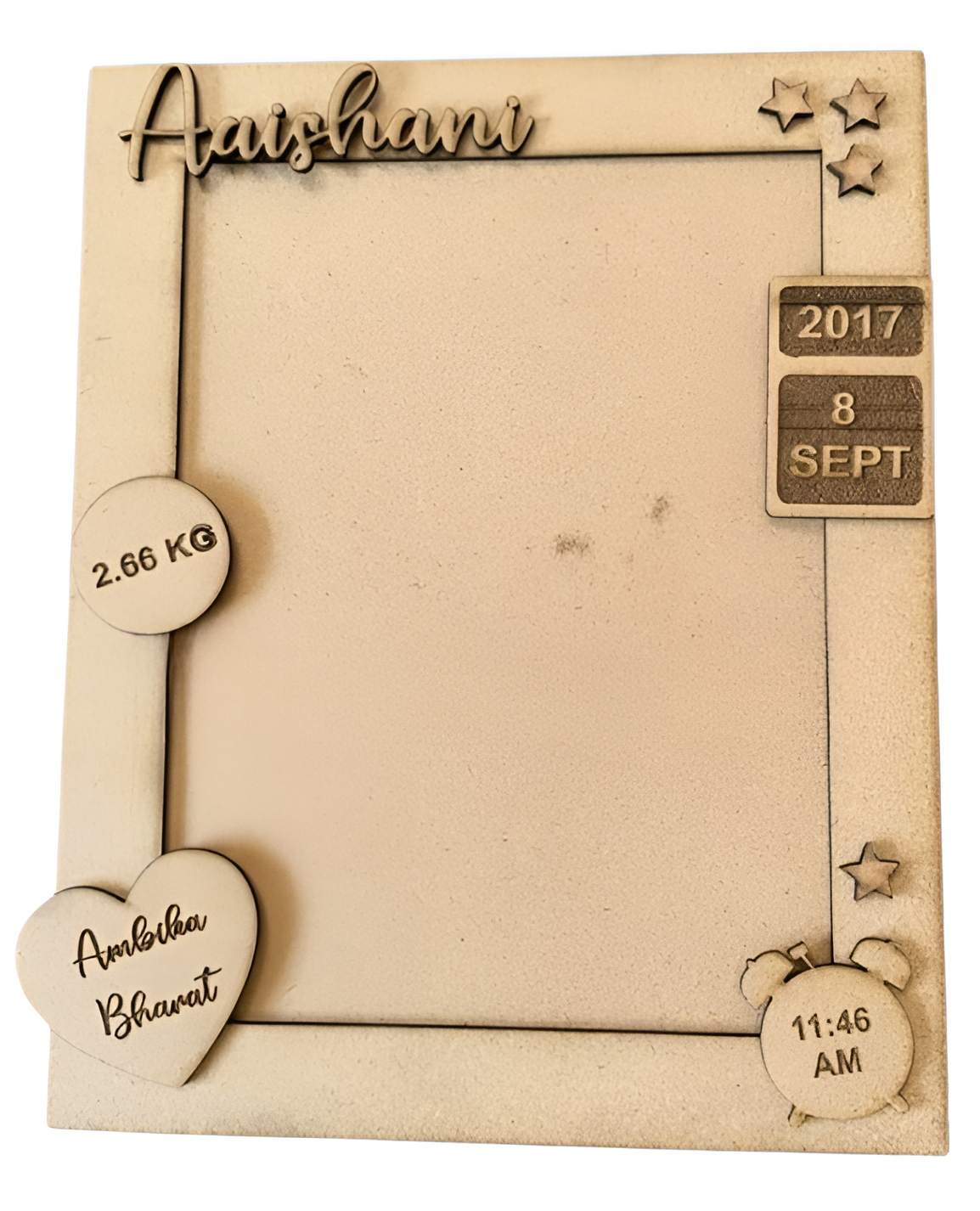 Baby Birth Details Photo Frame – MDF