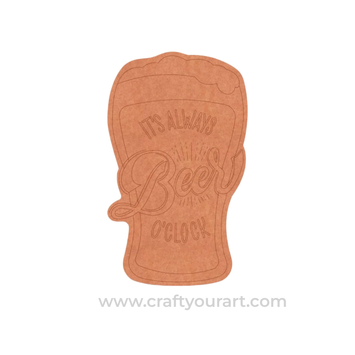 Beer Mug Text Pre Marked MDF Design 1