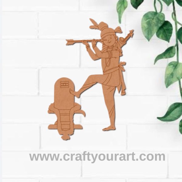 Bhakta Kannappa With Shiva Linga Pre Marked MDF Design 15