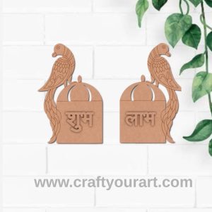 Birds Shubh Labh Pre Marked Base MDF Design 14