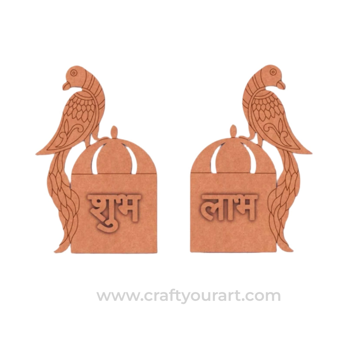 Birds Shubh Labh Pre Marked Base MDF Design 76