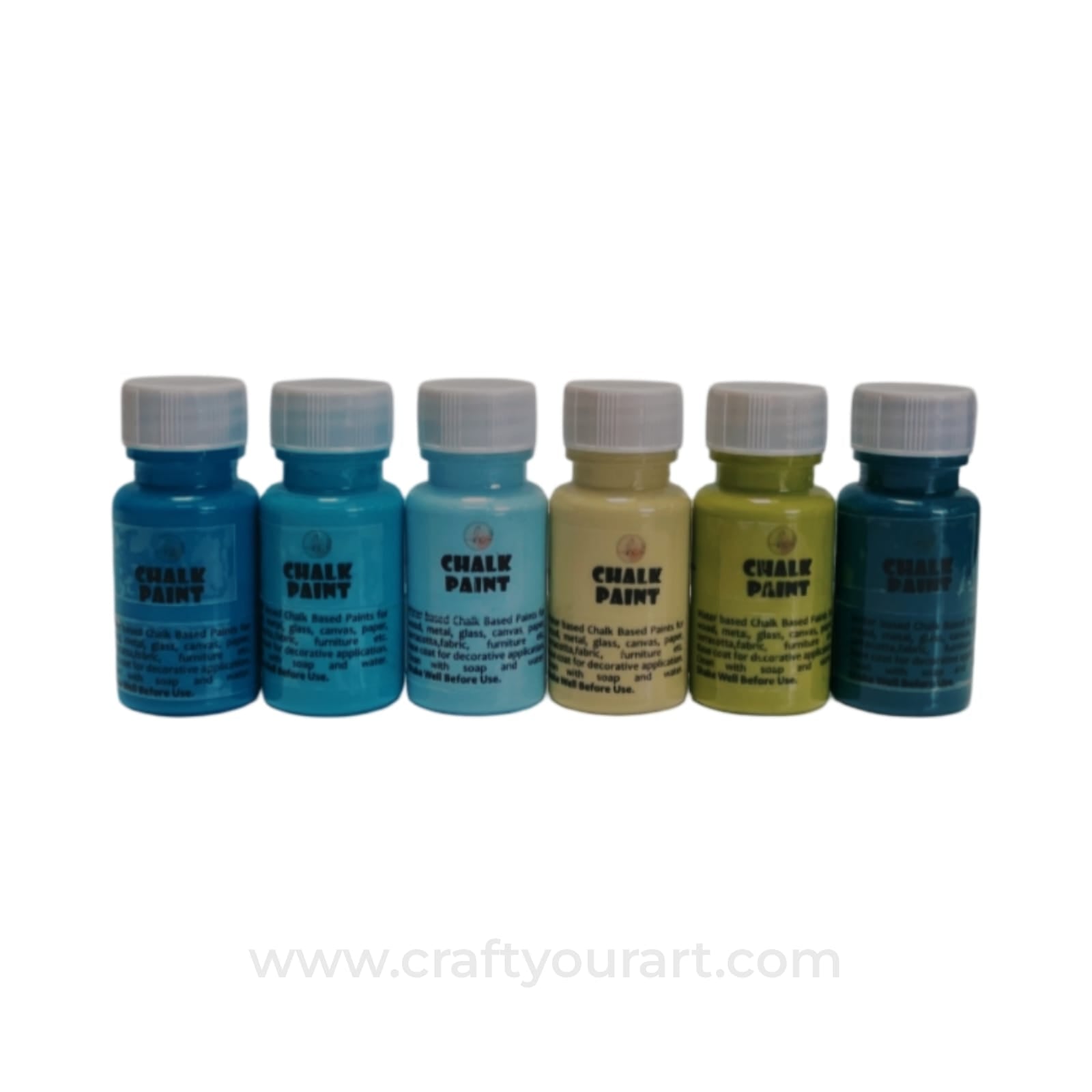 Blue Green Shade Chalk Paint Pack of 6