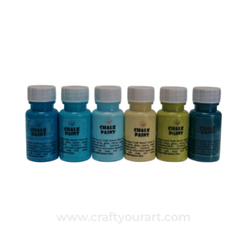 Blue Green Shade Chalk Paint Pack of 6