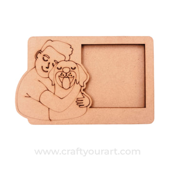 Boy With Dog Three Layered Photo Frame MDF Design 1