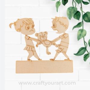 Brother and Sister Pre Marked MDF Mini Nameboard Design 3
