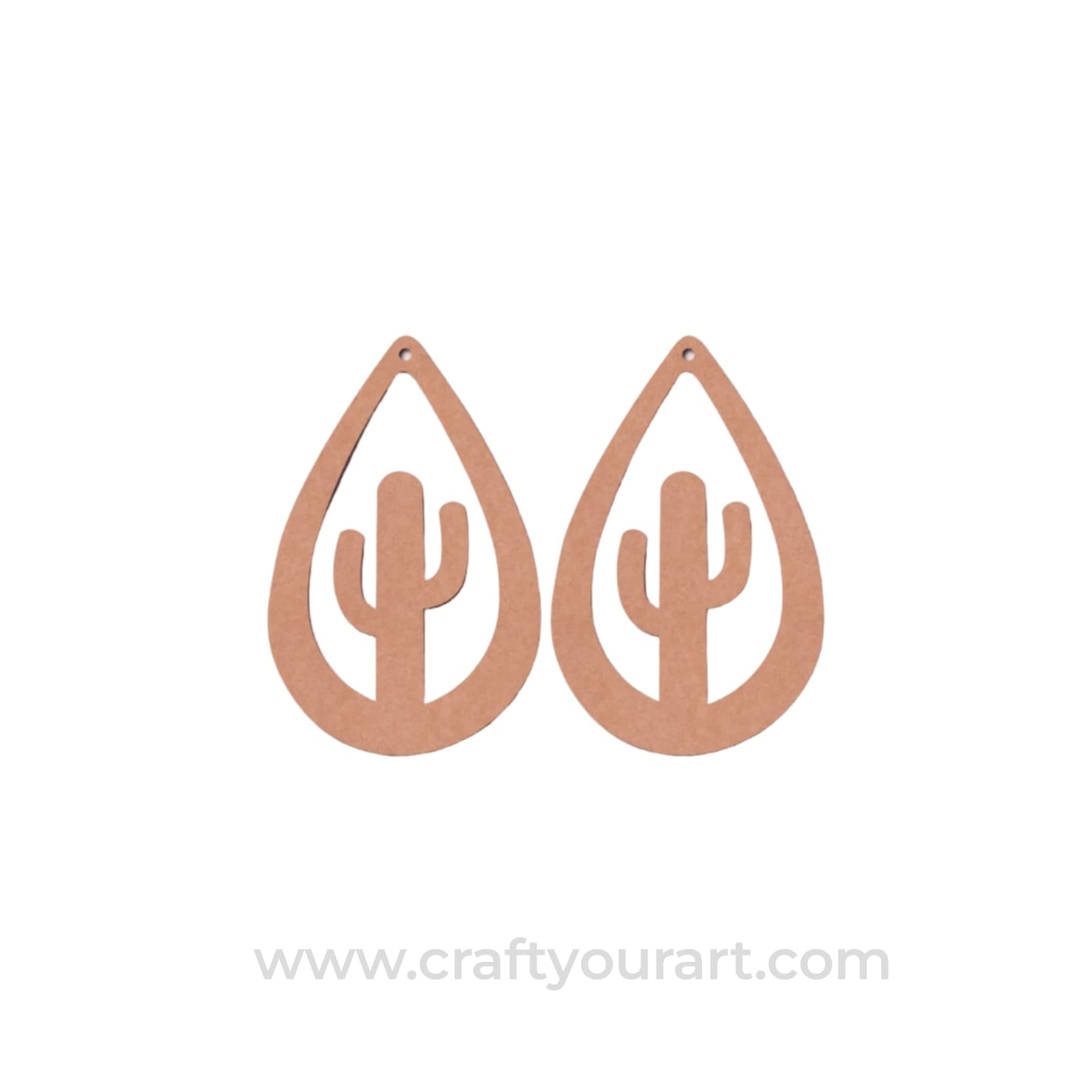 Cactus Earrings MDF Design 1