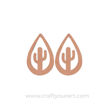 Cactus Earrings MDF Design 1
