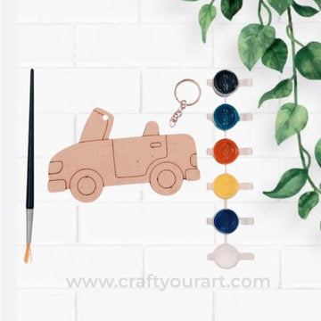 Car Keychain Pre Marked MDF DIY Kit Design 1