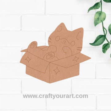 Cat In Box Pre Marked MDF Design 1
