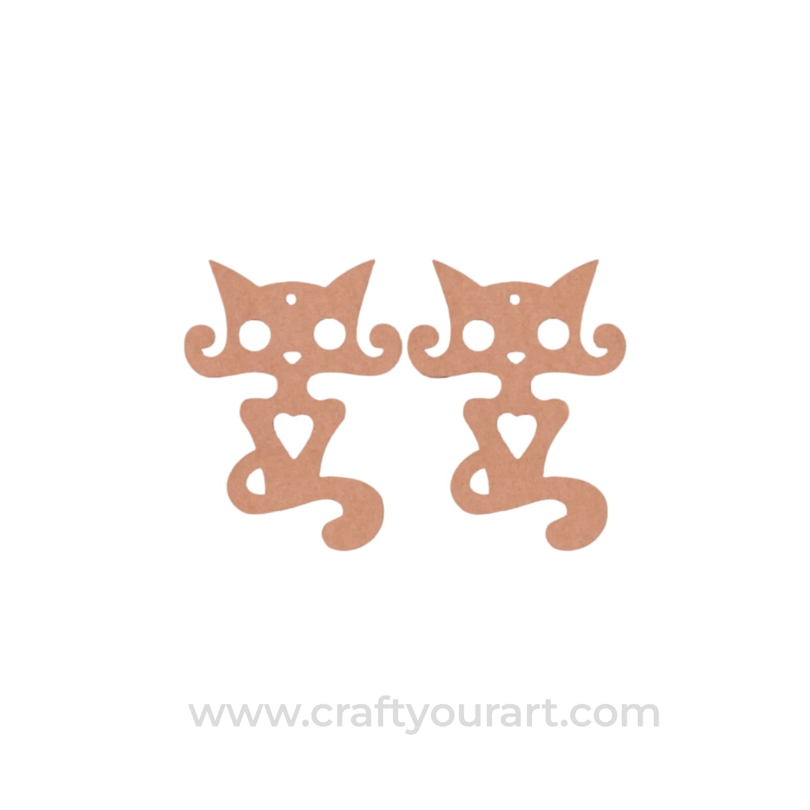 Cat Earrings MDF Design 2