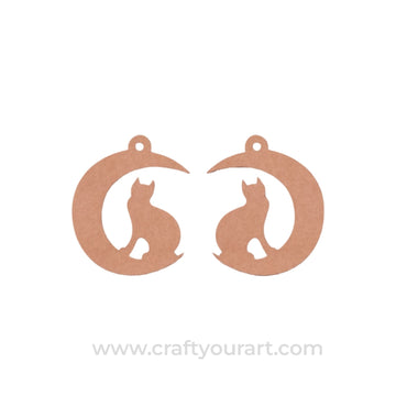 Cat Earrings MDF Design 3