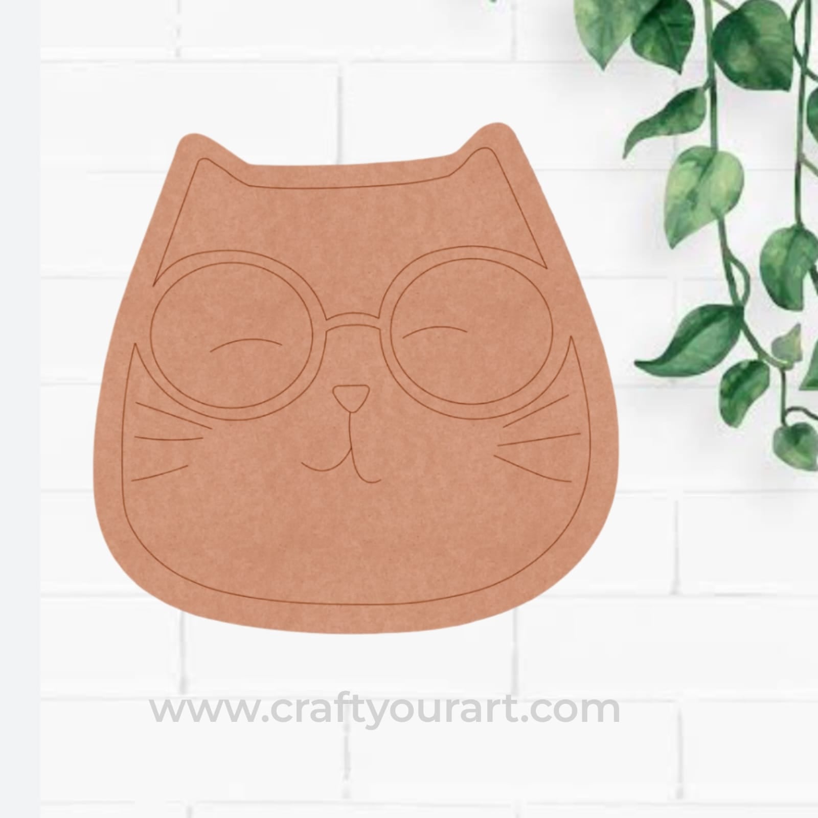 Cat Face Pre Marked MDF Design 1