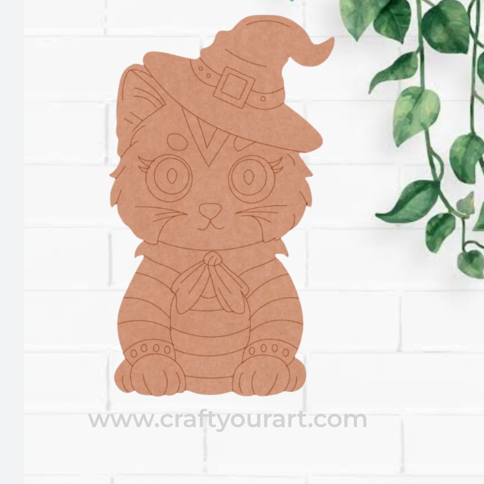 Cat Halloween Cartoon Pre Marked MDF Design 1
