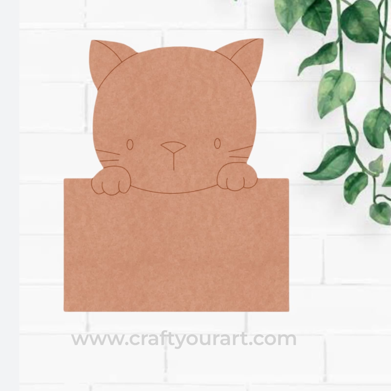 Cat Nameplate Pre Marked MDF Design 1