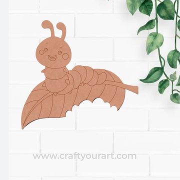 Caterpillar On A Leaf Pre Marked MDF Design 1