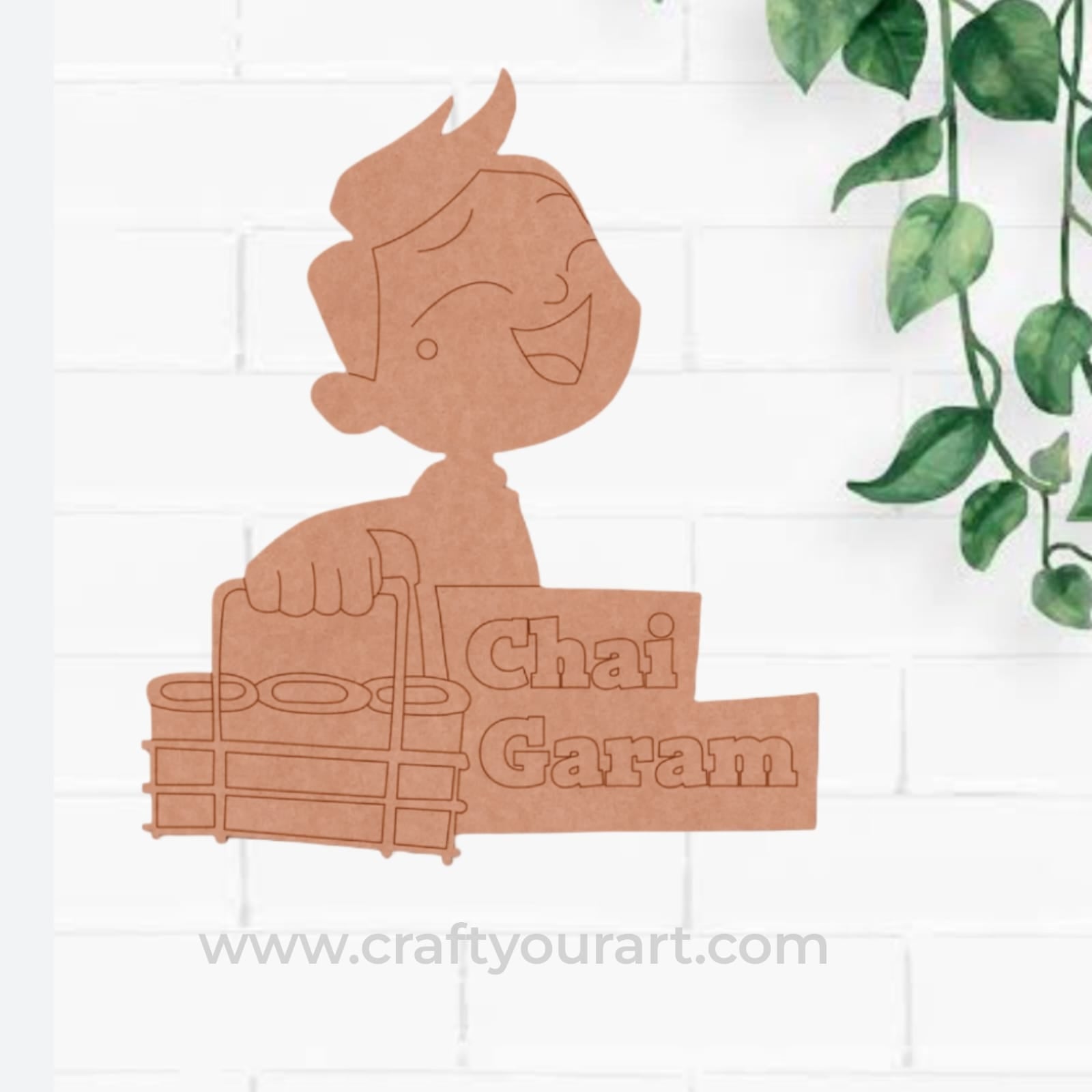 Chai Garam boy Pre Marked MDF Design 1