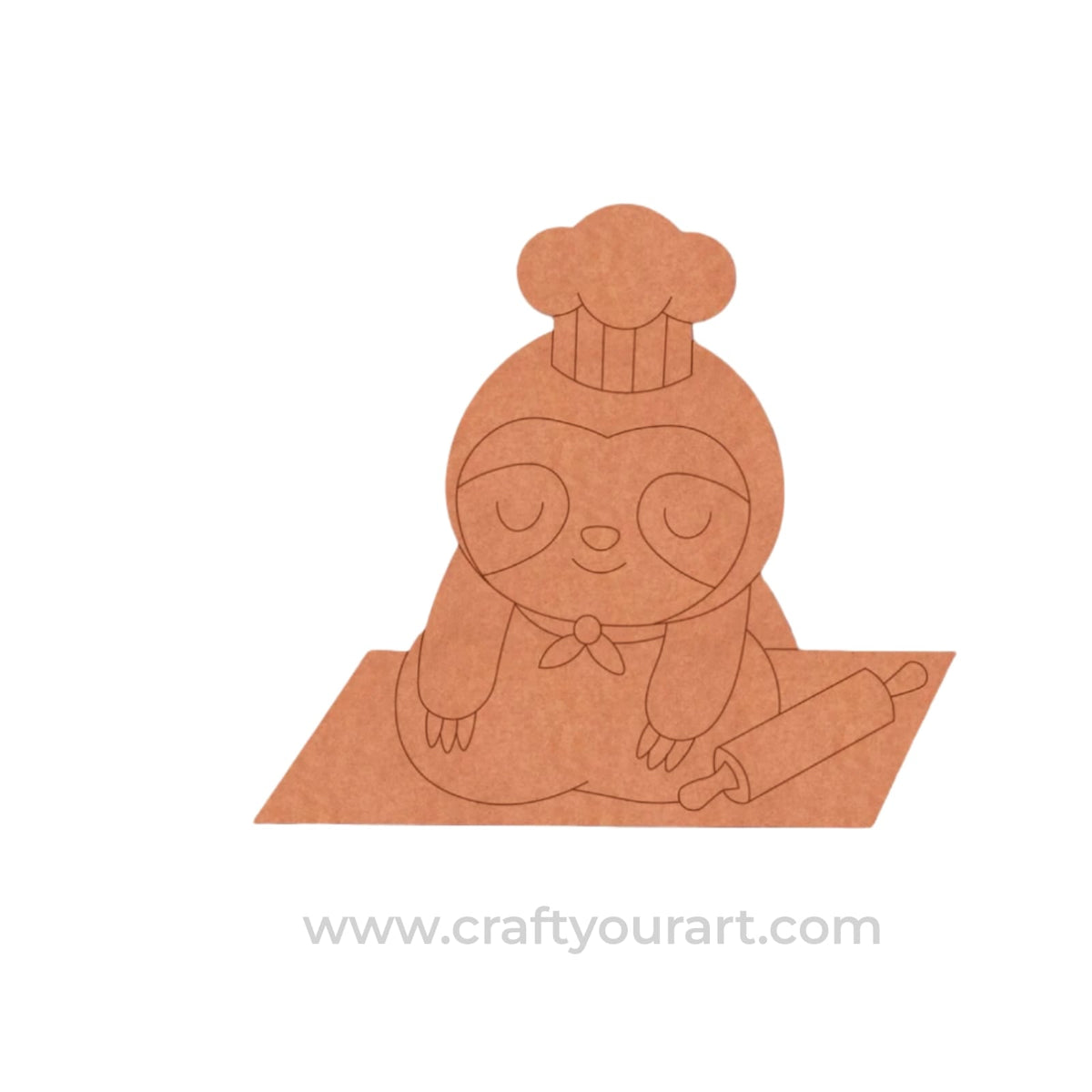 Chef Sloth Pre Marked MDF Design 1