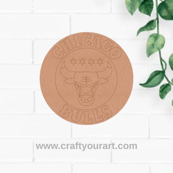 Chicago Bulls Logo Basketball Pre Marked MDF Design 1