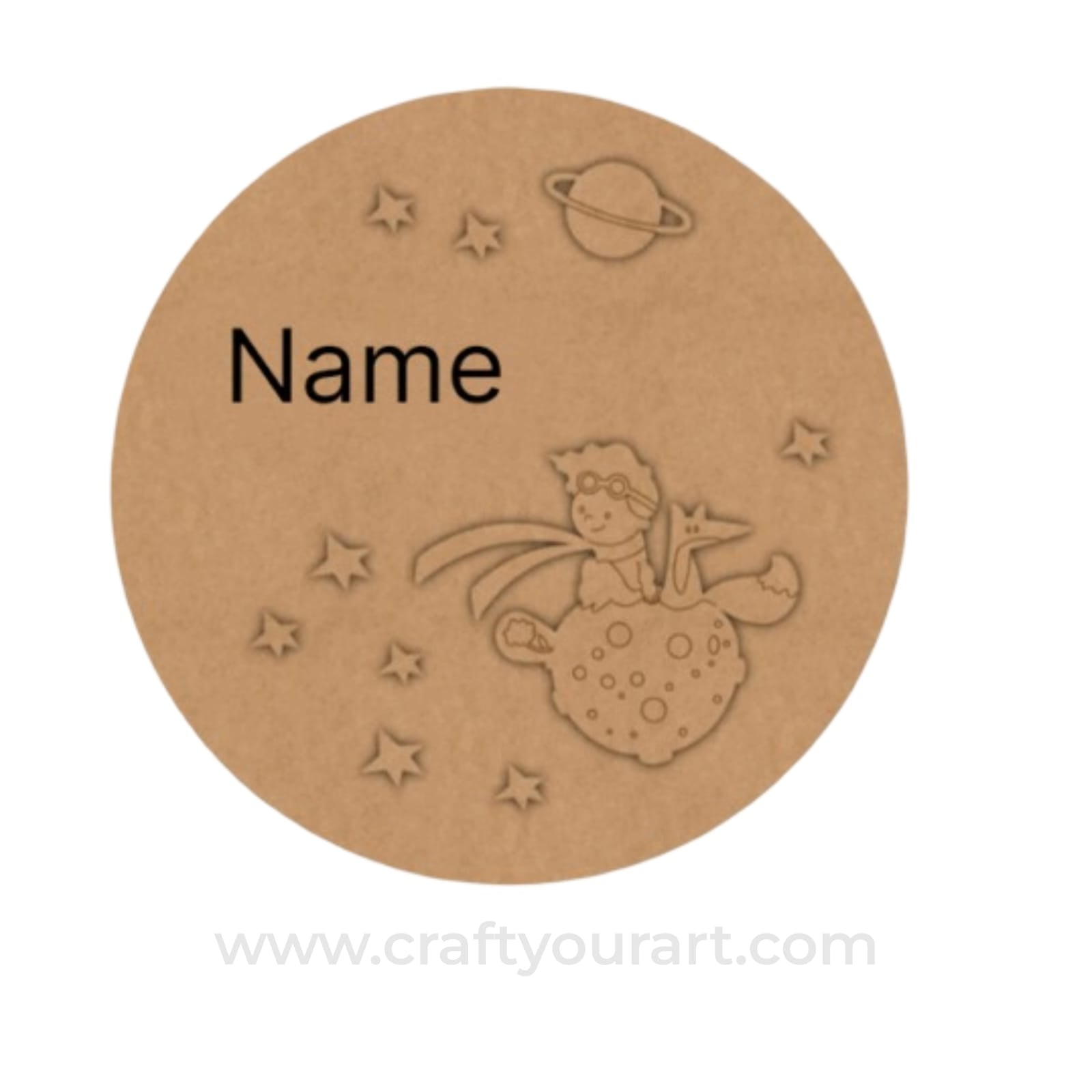 Child Fox Space Nameplate MDF Design 1