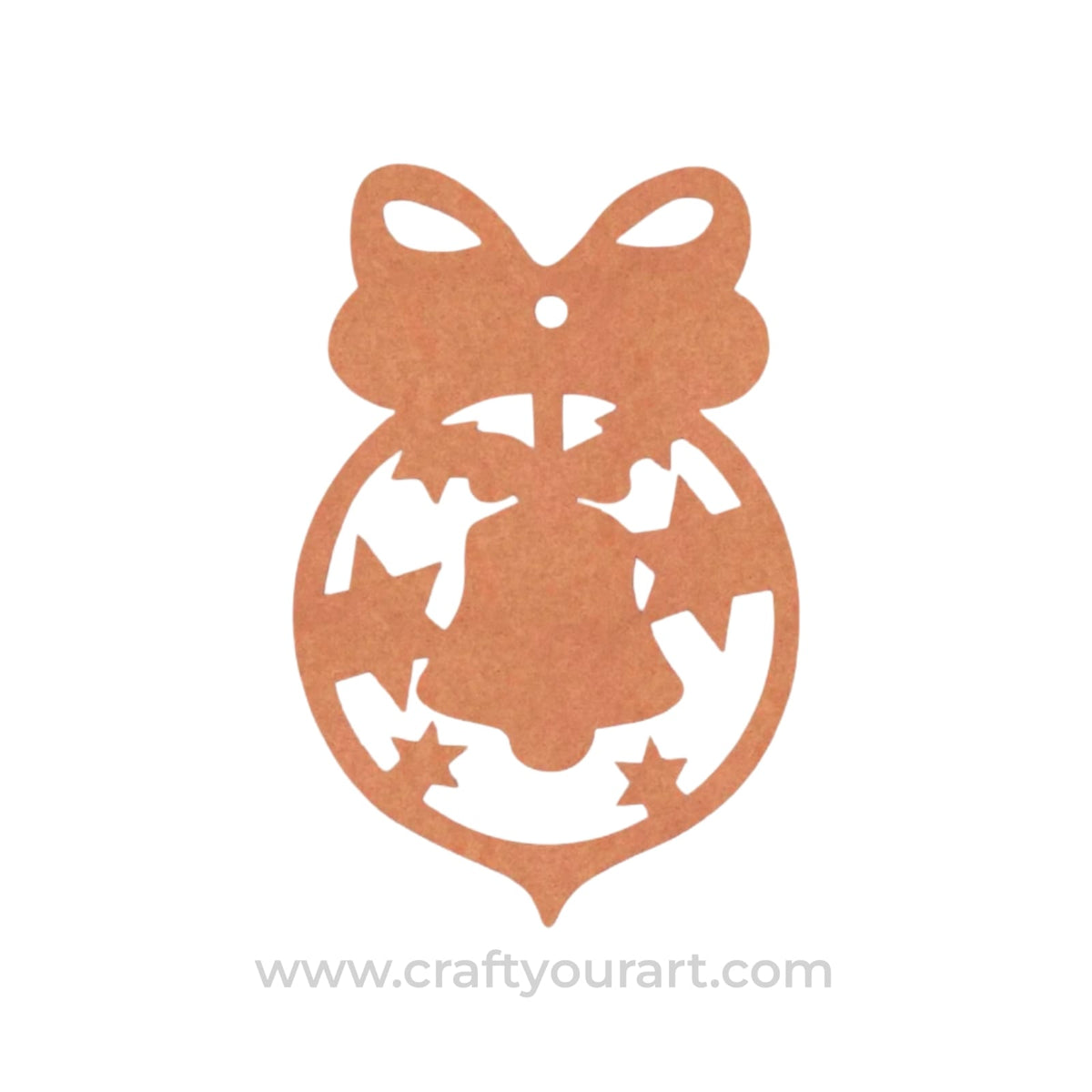 Christmas Bell Ornament Cutout MDF Design 1