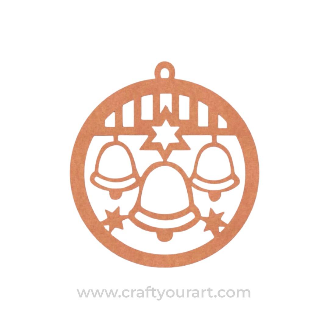 Christmas Bells Ornament Cutout MDF Design 1