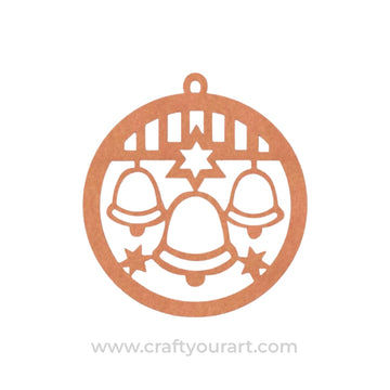 Christmas Bells Ornament Cutout MDF Design 1