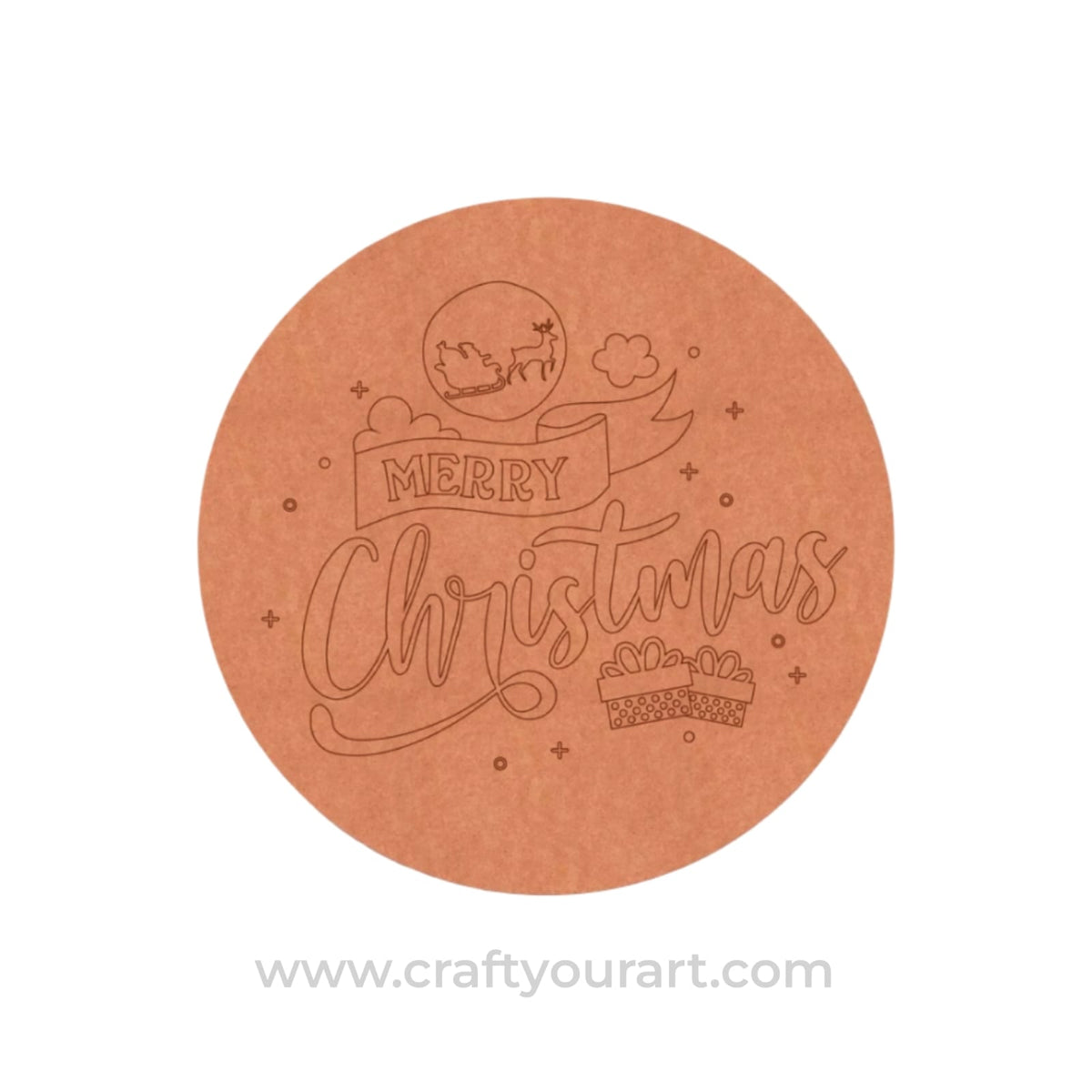 Christmas Pre Marked Round MDF Design 1