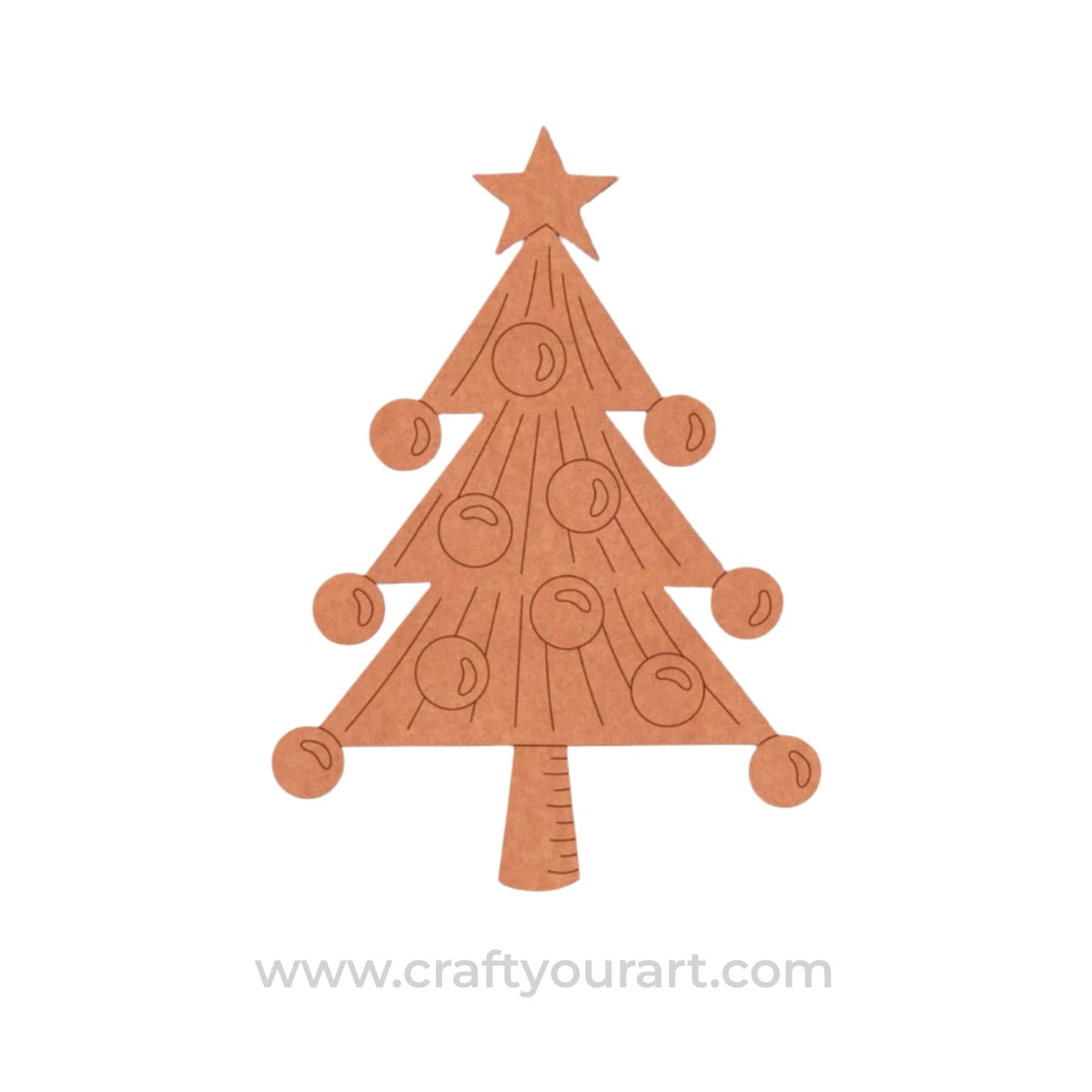 Christmas Tree Pre Marked MDF Design 3
