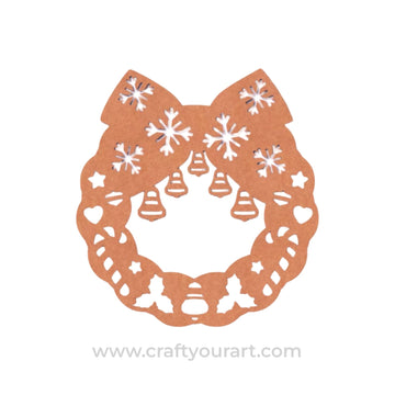 Christmas Wreath Cutout MDF Design 1