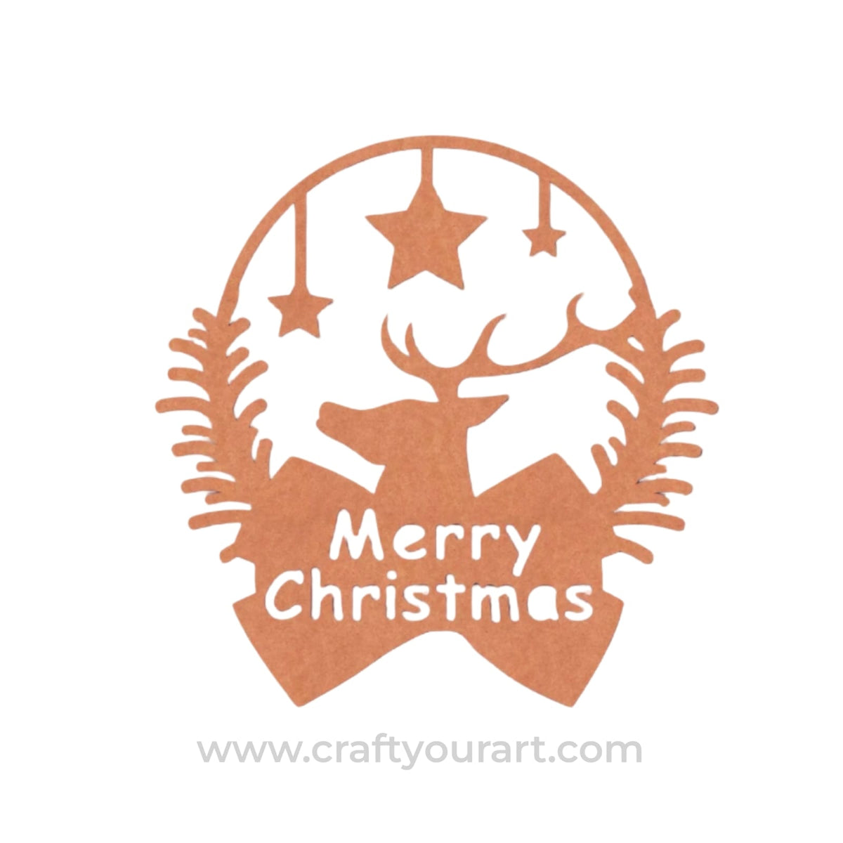 Christmas Wreath Cutout MDF Design 8