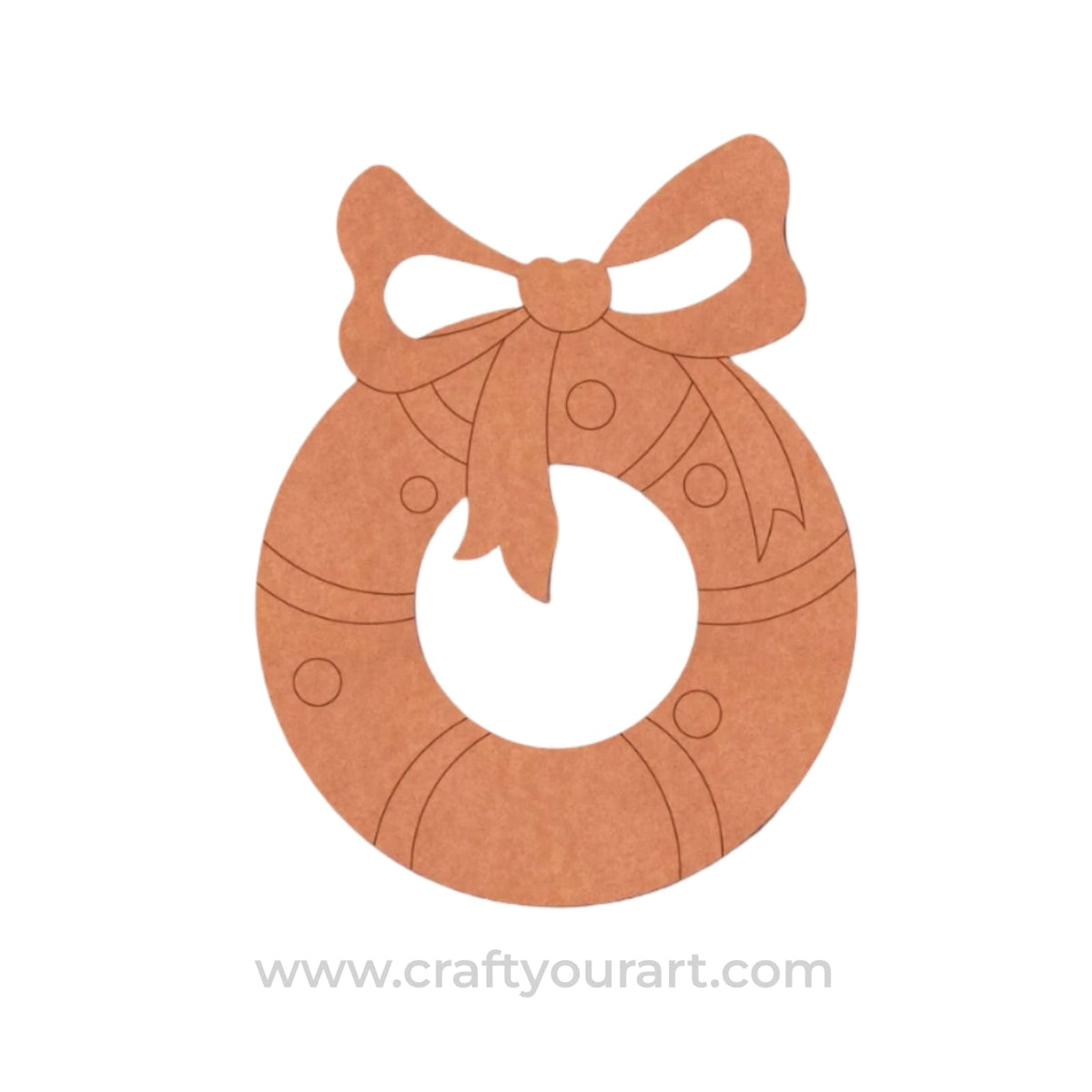 Christmas Wreath Pre Marked MDF Design 1