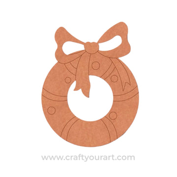 Christmas Wreath Pre Marked MDF Design 1