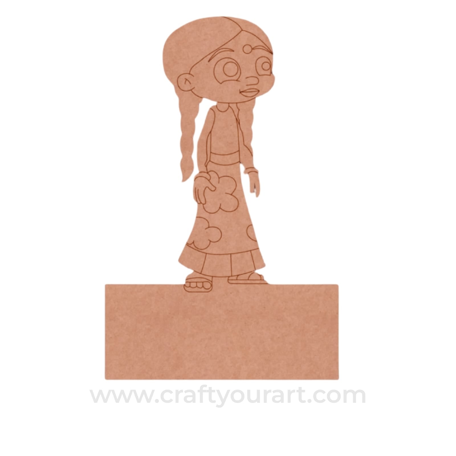 Chutki Chhota Bheem Nameplate Pre Marked MDF Design 1