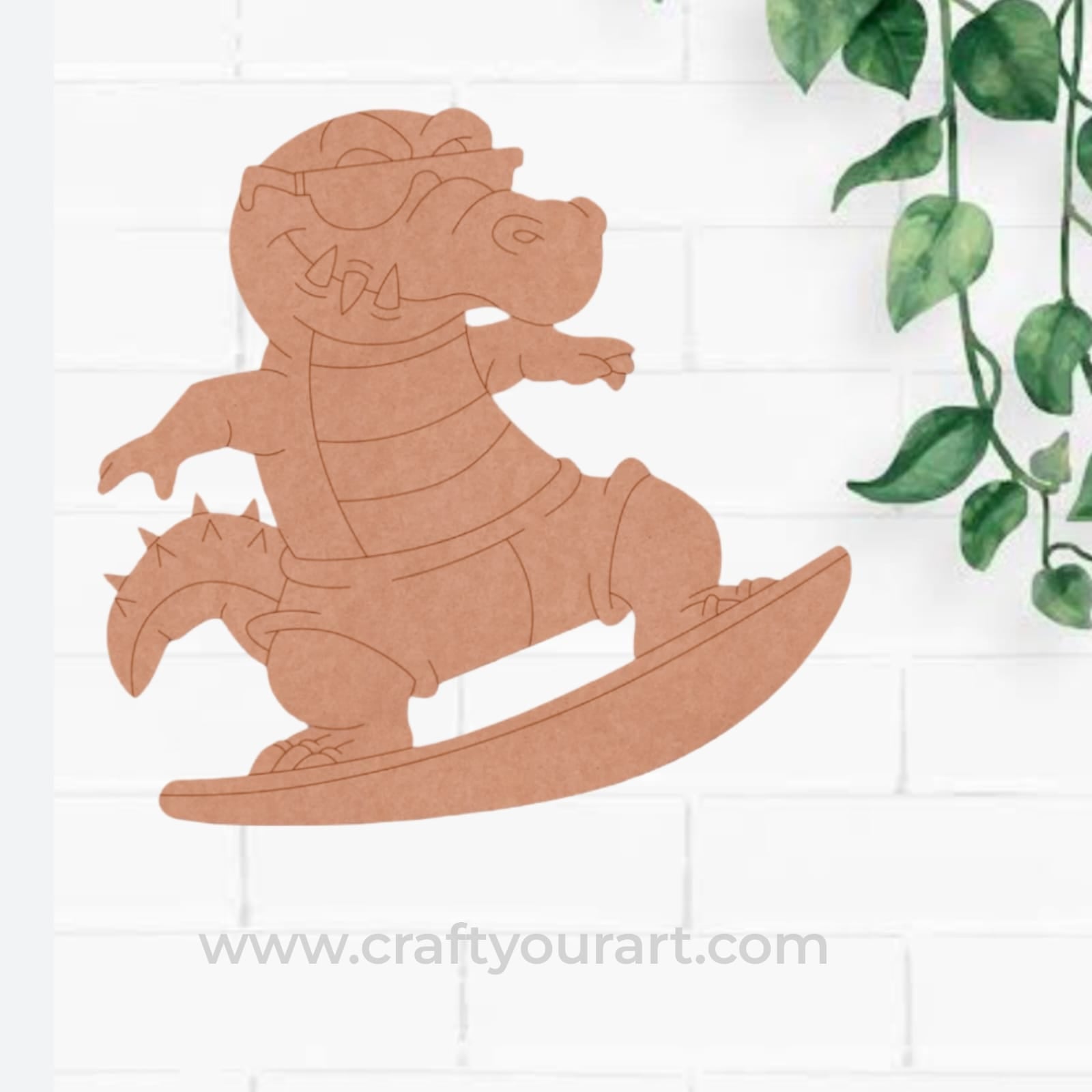 Crocodile Surfing Pre Marked MDF Design 1