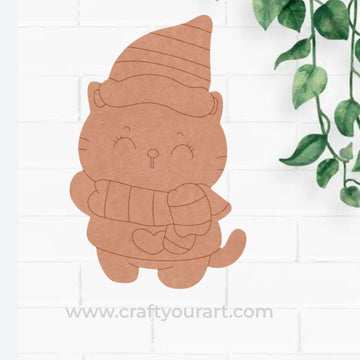 Cute Cat Pre Marked MDF Design 1