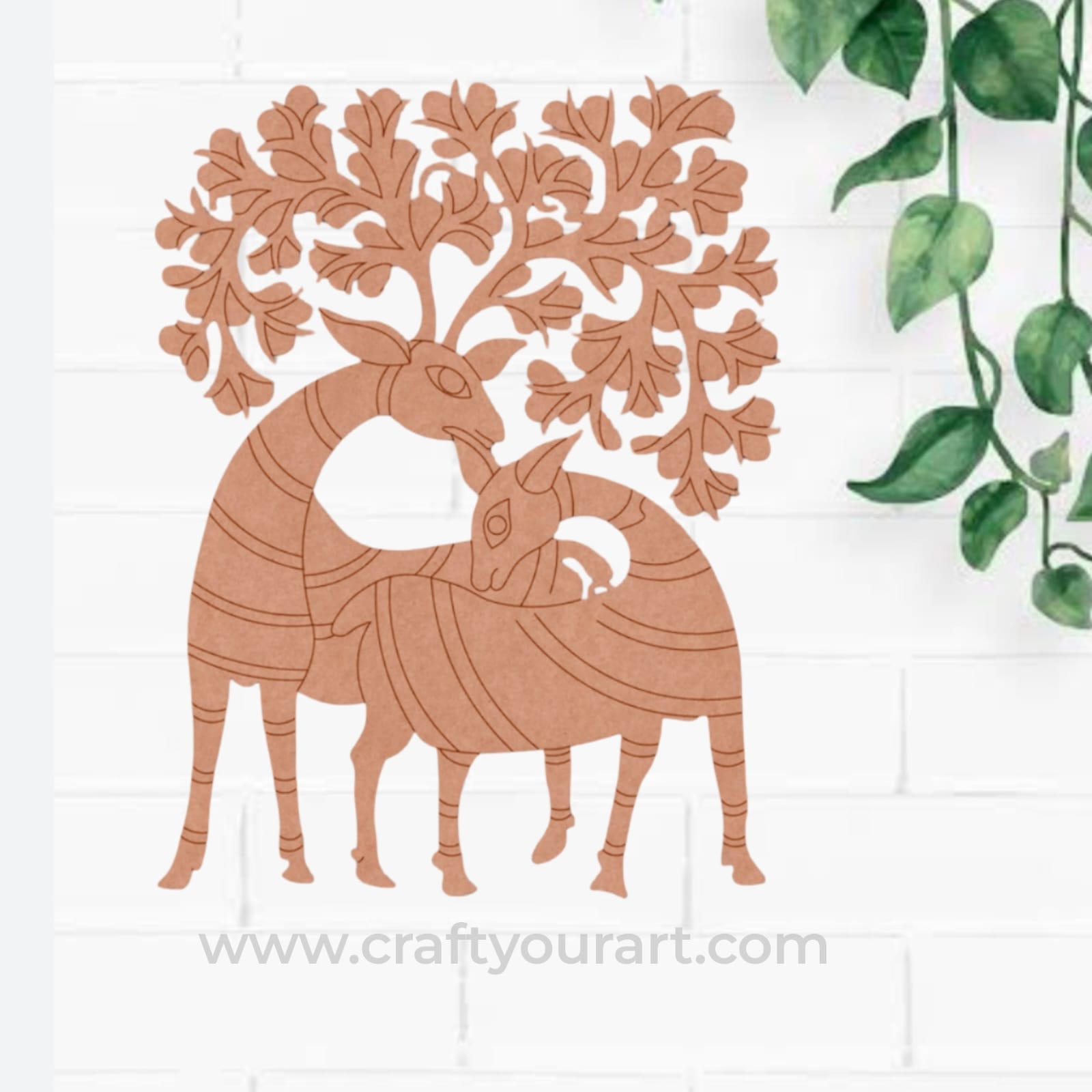 Deers Gond Art Pre Marked MDF Design 1