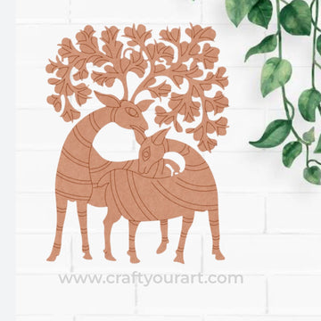 Deers Gond Art Pre Marked MDF Design 1