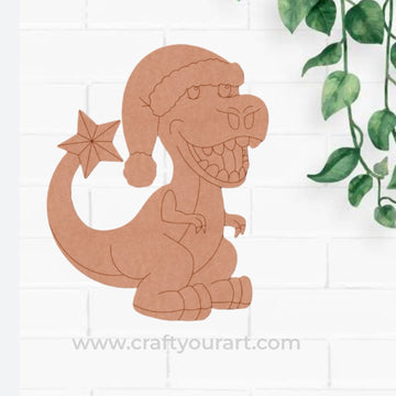 Dinosaur Christmas Pre Marked MDF Design 1