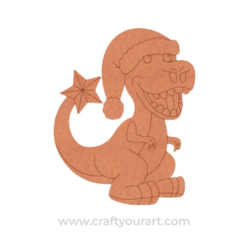Dinosaur Christmas Pre Marked MDF Design 1