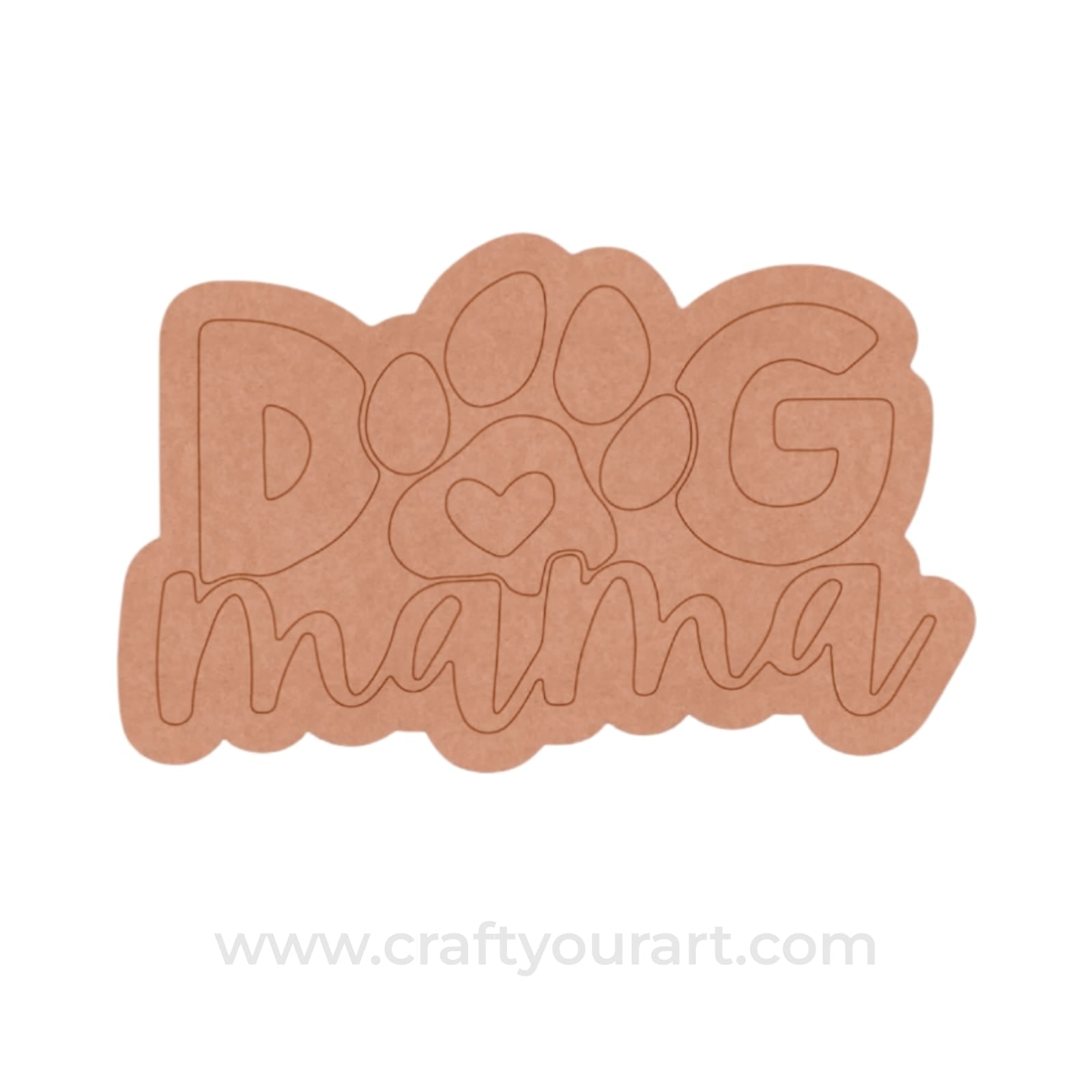 Dog Text Pre Marked Base MDF Design 3