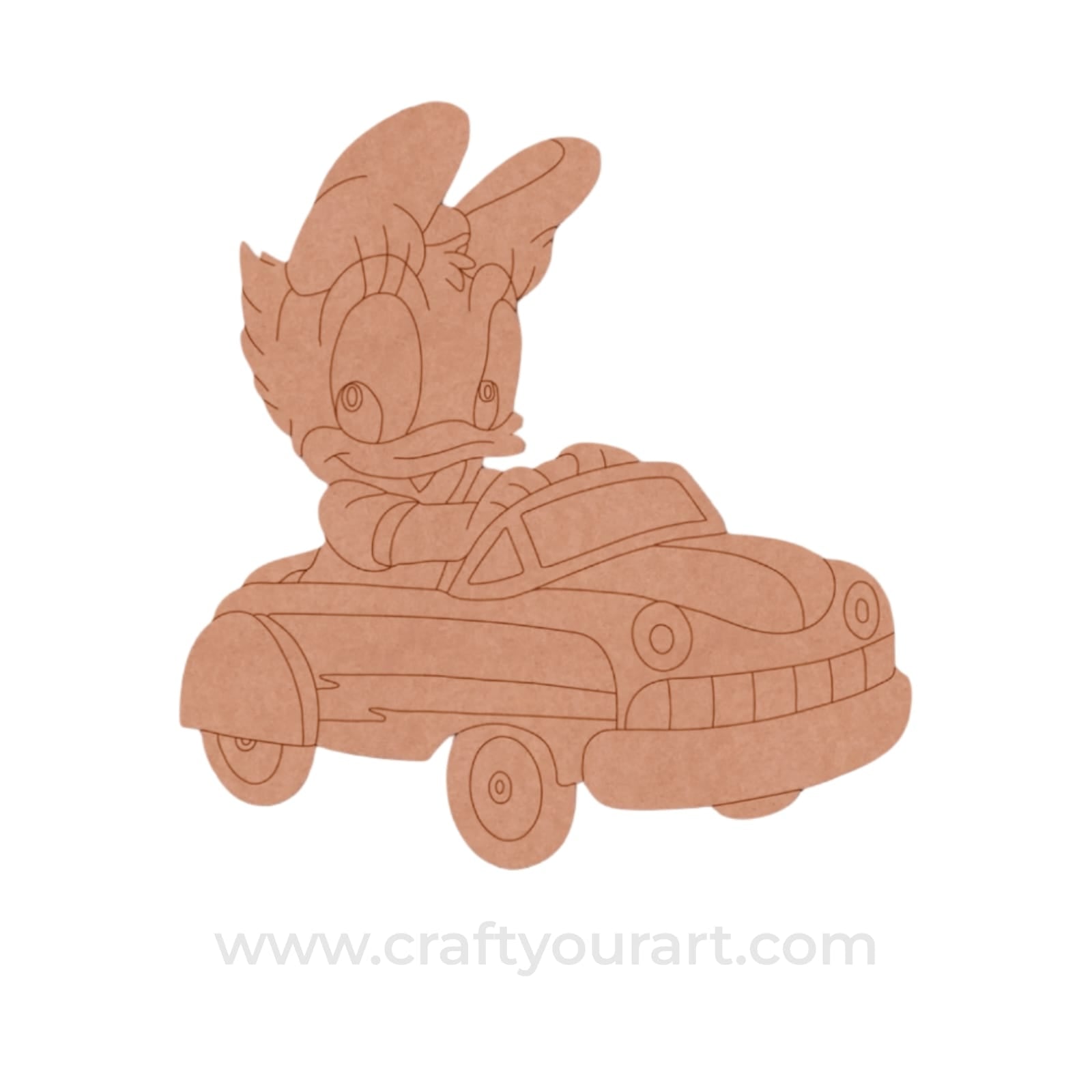 Donald Duck In Car Pre Marked MDF Design 1