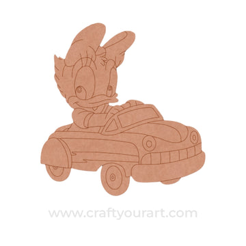 Donald Duck In Car Pre Marked MDF Design 1